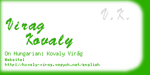 virag kovaly business card